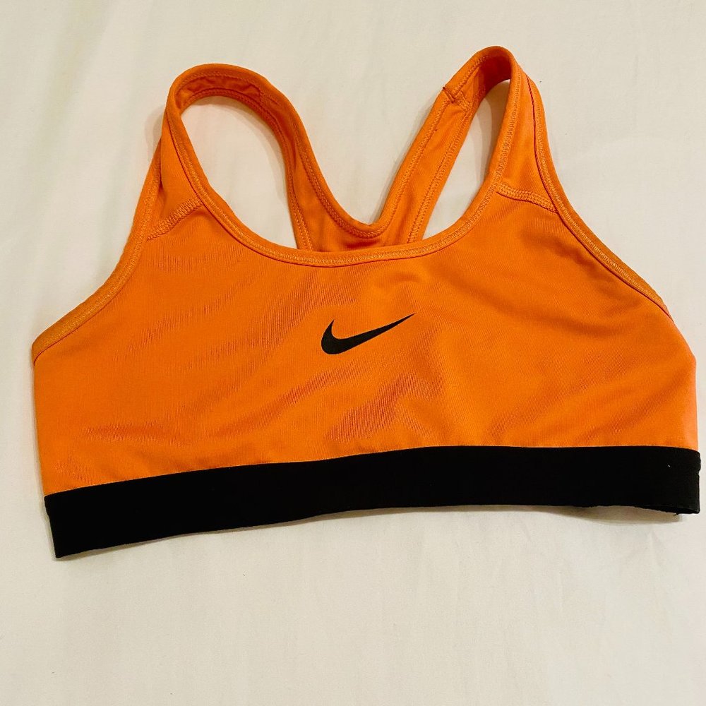 NIKE Dri-Fit Fluorescent Orange Sports Bra